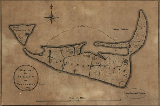 24"x36" Gallery Poster, Map of the island of Nantucket 1782