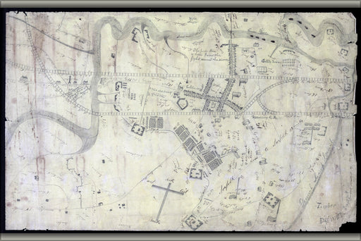 24"x36" Gallery Poster, Map of the siege of Suffolk, Virginia 1863