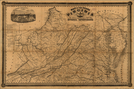 24"x36" Gallery Poster, Map of the state of Virginia 1862 p3
