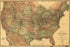 24"x36" Gallery Poster, Map of transcontinental railroads 1883