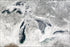 24"x36" Gallery Poster, Michigan and Great Lakes Satellite Map during Winter
