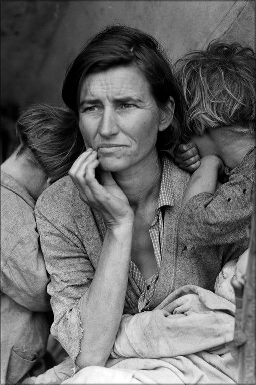 24"x36" Gallery Poster, Migrant Mother by Dorthea Lange Great Depression Dust Bowl Poster