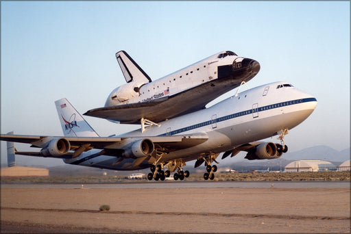 24"x36" Gallery Poster, NASA modified Boeing 747 with the Space Shuttle Endeavour