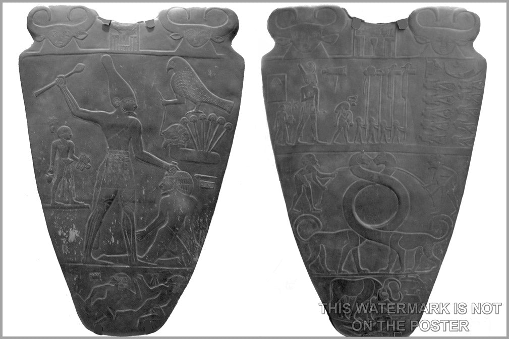 24"x36" Gallery Poster, Narmer Palette depicts the unification of the Two Lands. ancient egypt
