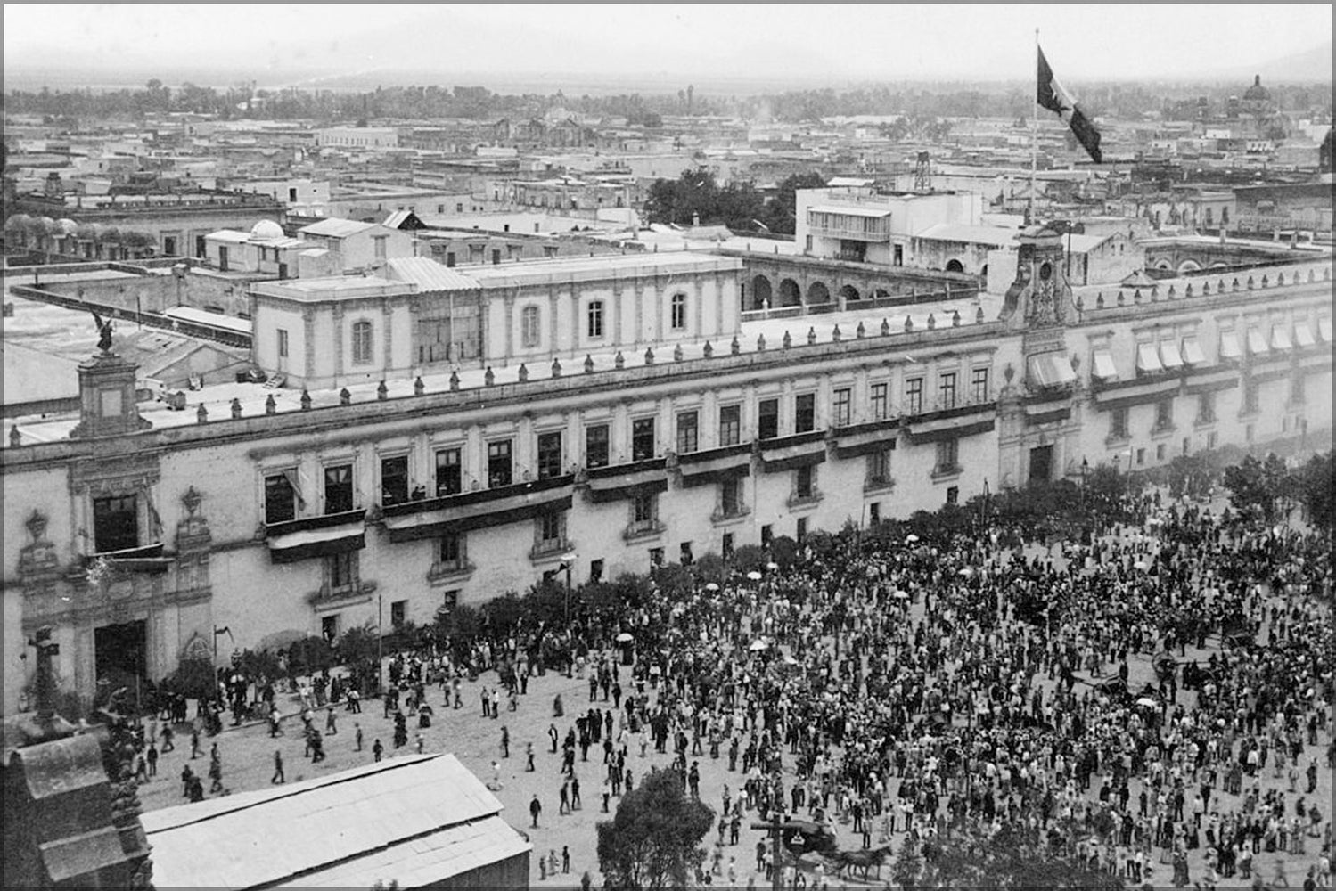 24"x36" Gallery Poster, National Palace in Mexico City during Cinco de Mayo 1884-1885