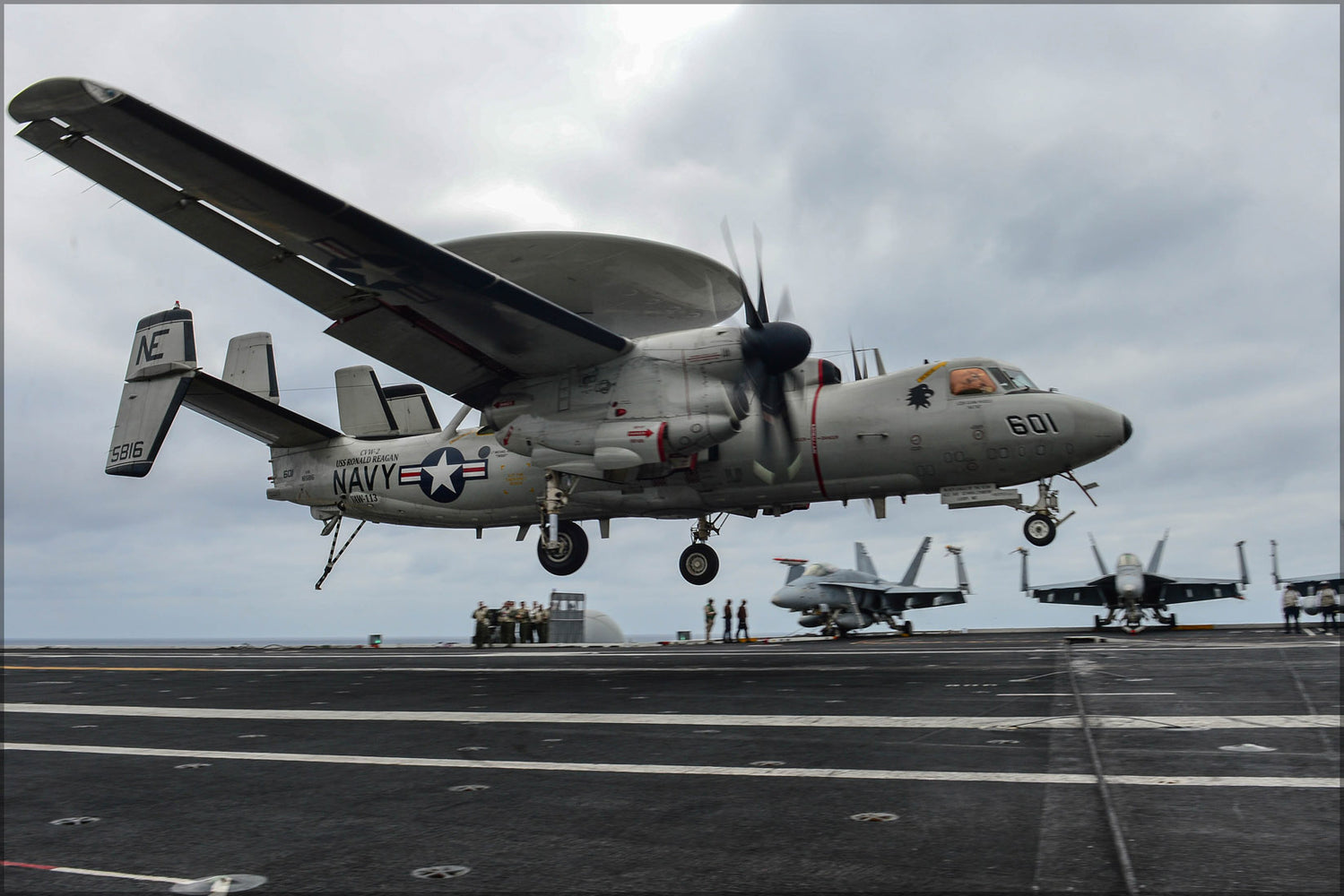 24"x36" Gallery Poster, Navy E-2C Hawkeye aircraft e-2 USS Ronald Reagan (CVN 76) 2014