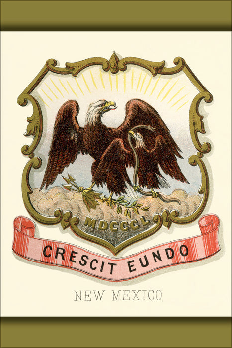 24"x36" Gallery Poster, New Mexico territory coat of arms (illustrated, 1876)