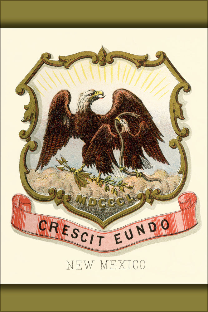24"x36" Gallery Poster, New Mexico territory coat of arms (illustrated, 1876)