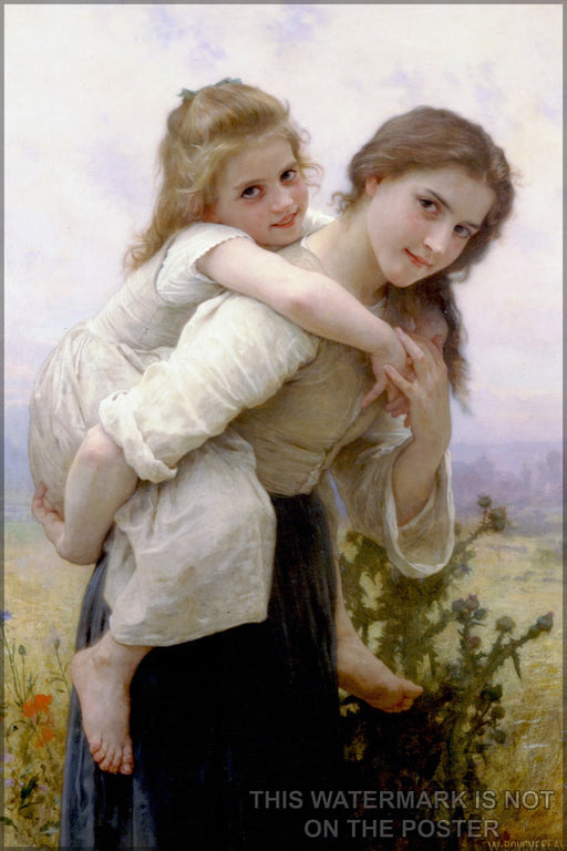 24"x36" Gallery Poster, Not Too Much To Carry William-Adolphe Bouguereau (1825-1905) - Not Too Much To Carry (1895