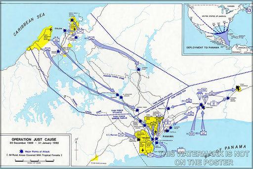 24"x36" Gallery Poster, OPERATION JUST CAUSE invasion of panama United States Invasion of Panama, codenamed Operation Just Cause