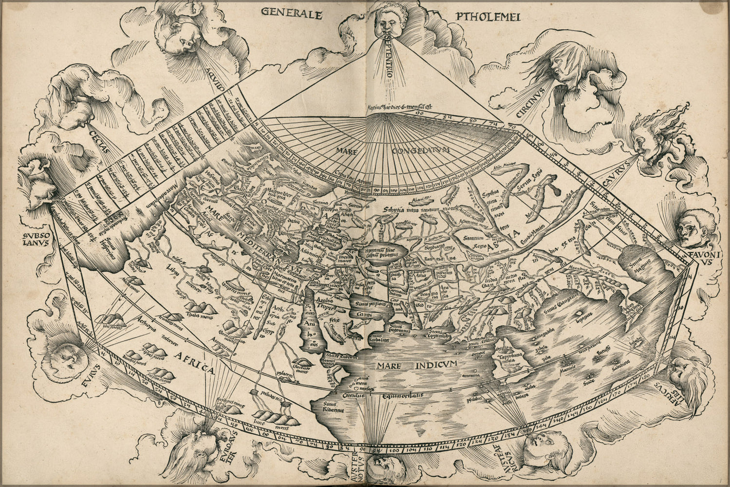 24"x36" Gallery Poster, Ptolemy map of the world 2nd century