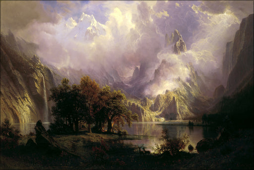 24"x36" Gallery Poster, Rocky Mountain Landscape  by albert bierstadt 1870