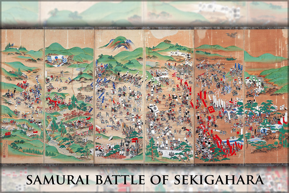 24"x36" Gallery Poster, Samurai Battle of Sekigahara samurai battle for the sundered realm c1600 shogun tokugawa leyasu tokugawa bakufu