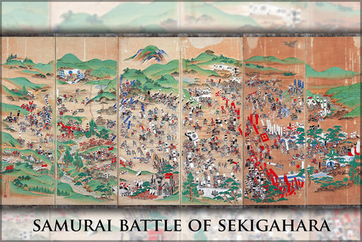 24"x36" Gallery Poster, Samurai Battle of Sekigahara samurai battle for the sundered realm c1600 shogun tokugawa leyasu tokugawa bakufu