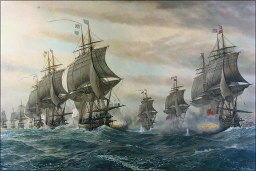 24"x36" Gallery Poster, Second Battle of the Virginia Capes aka. Battle of the Chesapeake