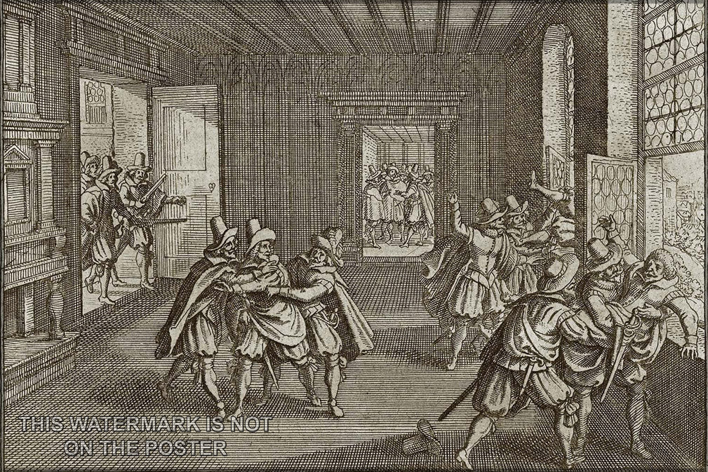 24"x36" Gallery Poster, Second Defenestration of Prague 30 years war