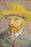 24"x36" Gallery Poster, Self-Portrait with Straw Hat by vincent van gogh 1887