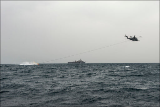 24"x36" Gallery Poster, Sikorsky MH-53E Sea Dragon sweeps mines off uss ponce