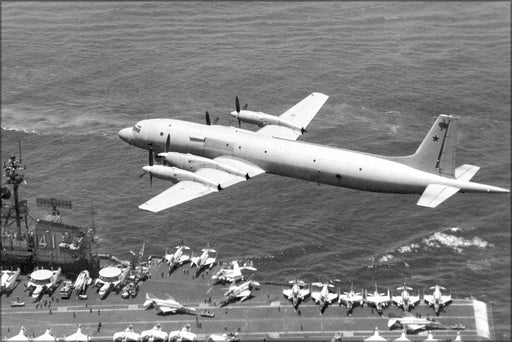 24"x36" Gallery Poster, Soviet Il-38 May passing low over USS Midway (CV-41)