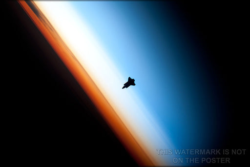 24"x36" Gallery Poster, Space Shuttle Endeavour on horizon