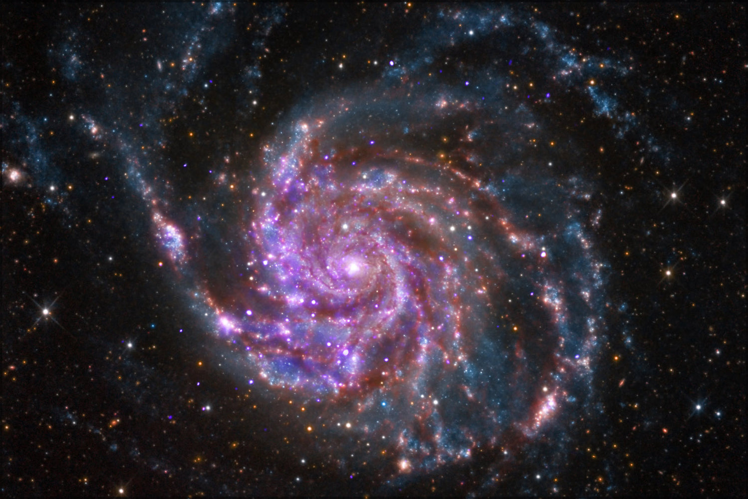 24"x36" Gallery Poster, Spiral Galaxy M101 chandra space telescope x-ray image