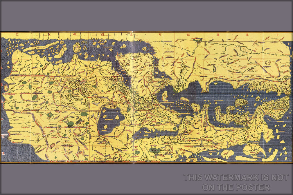 24"x36" Gallery Poster, Tabula Rogeriana, 1154