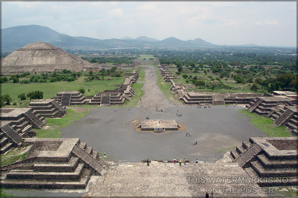 24"x36" Gallery Poster, Teotihuacan Mesoamerican city of p1 aztec maya mexico