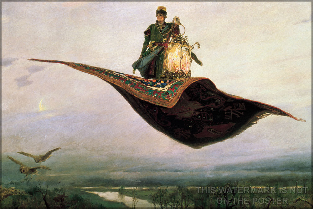 24"x36" Gallery Poster, The Flying Carpet by Viktor Vasnetsov (1880