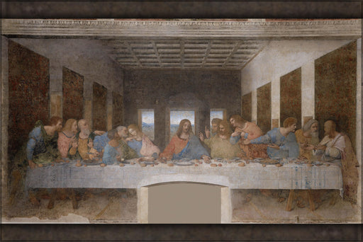 24"x36" Gallery Poster, The Last Supper Convent of Sta. Maria delle Grazie, Milan, Italy (1499), by Leonardo da Vinci