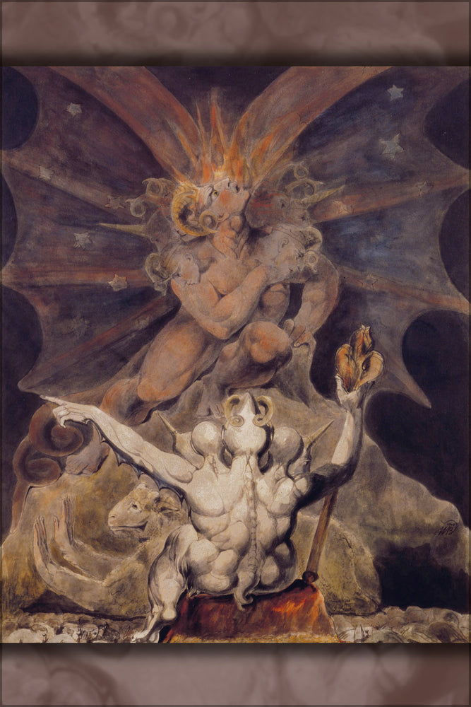 24"x36" Gallery Poster, The number of the beast is 666 Philadelphia, Rosenbach Museum and Library. William Blake 1805