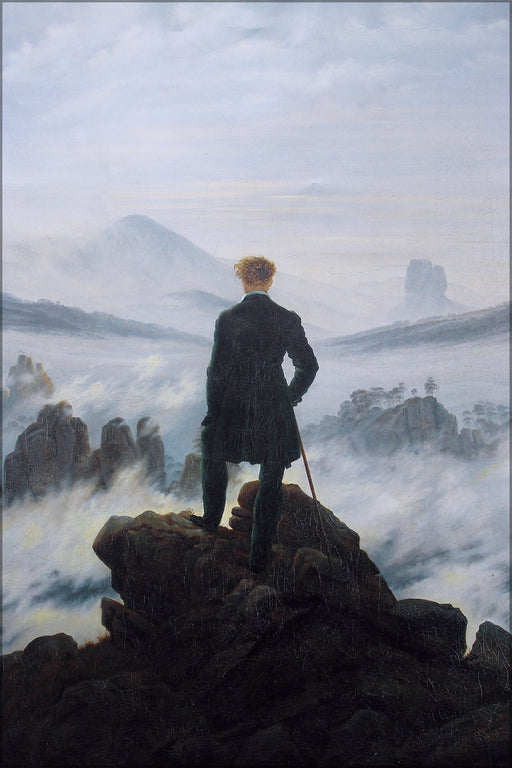 24"x36" Gallery Poster, The wanderer above the sea of fog by caspar david friedrich 1818