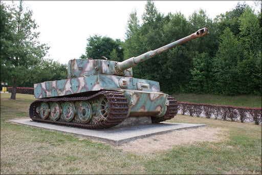 24"x36" Gallery Poster, Tiger I panzer tank, at the entrance of Vimoutiers, Normandy
