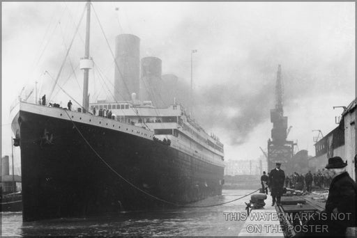 24"x36" Gallery Poster, Titanic at the docks of Southampton. rms titanic april 1912