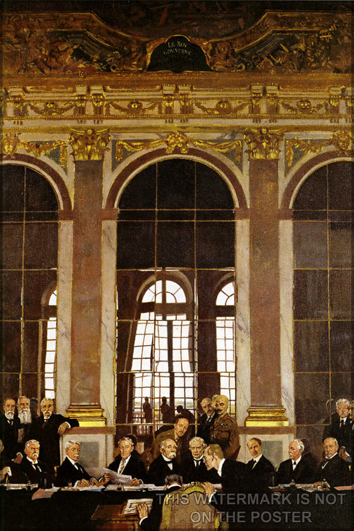 24"x36" Gallery Poster, Treaty of versailles signing in the hall of mirrors