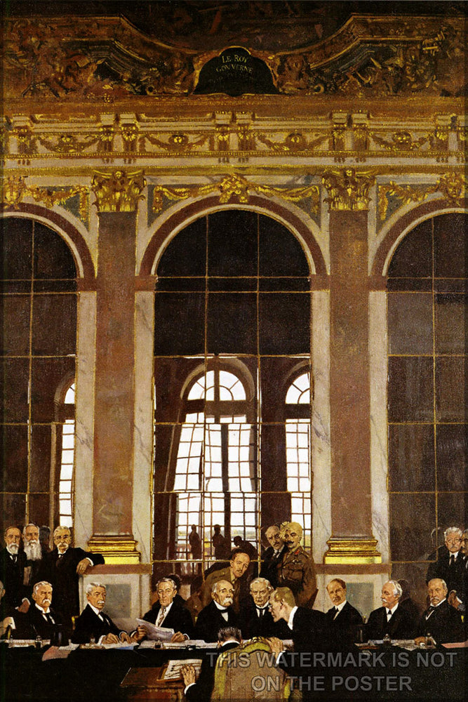 24"x36" Gallery Poster, Treaty of versailles signing in the hall of mirrors
