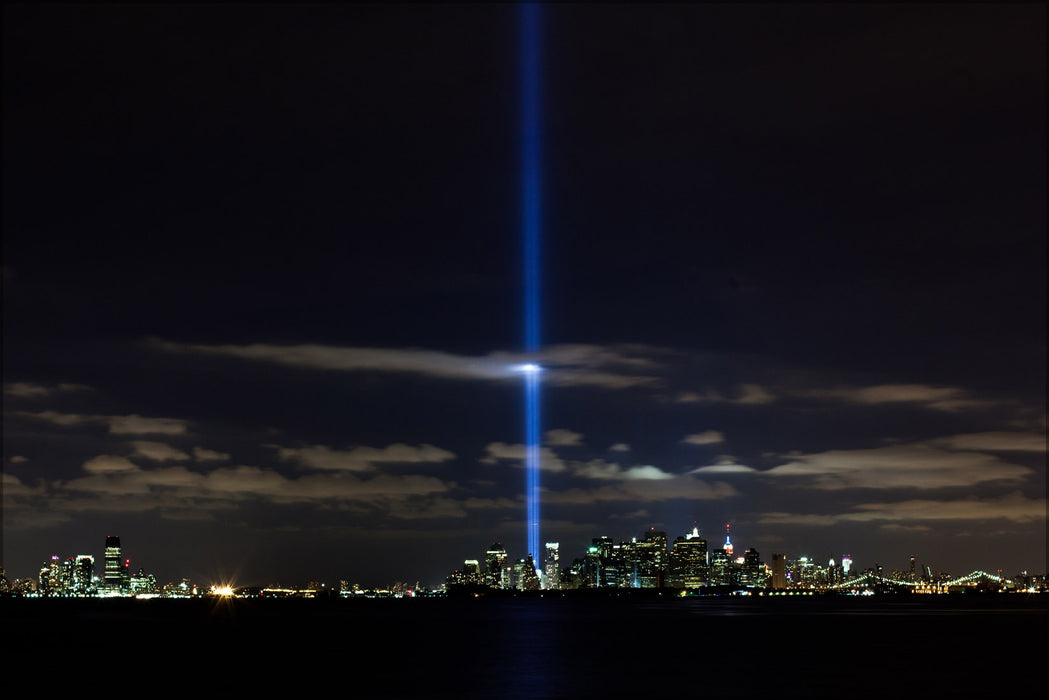 24"x36" Gallery Poster, Tribute in Light 2010 world trade center attack new york city