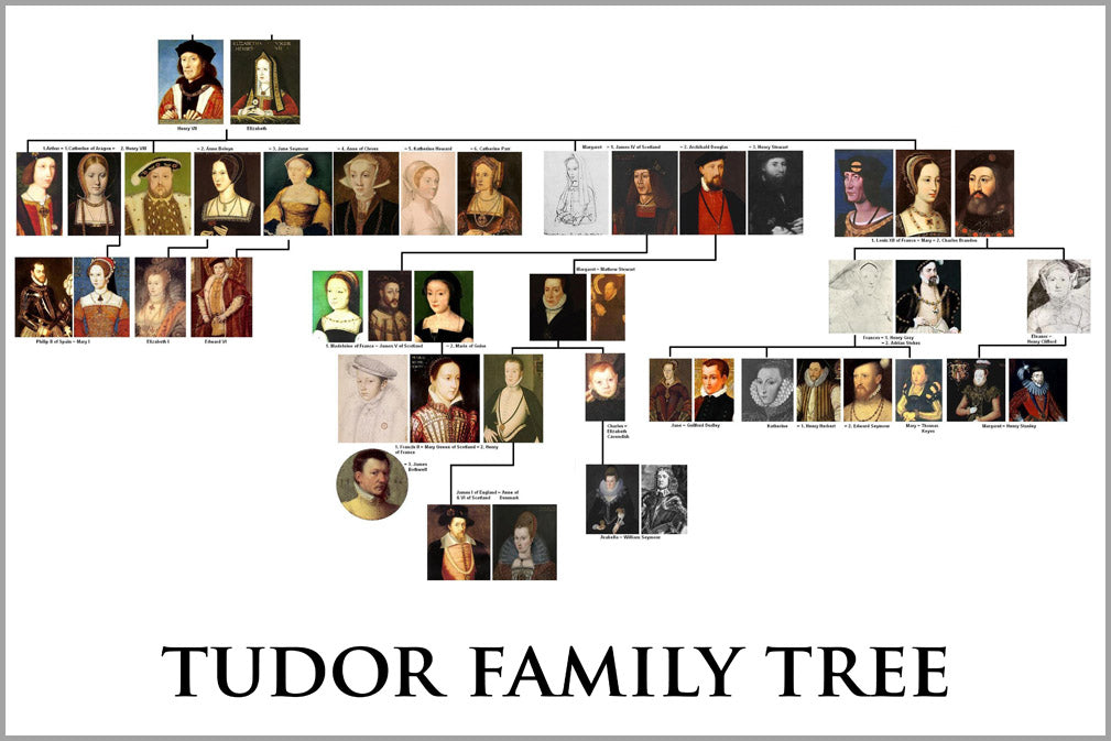 24"x36" Gallery Poster, Tudor Family Tree tudor