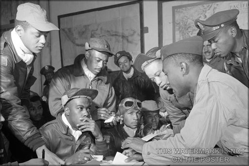 24"x36" Gallery Poster, Tuskegee Airmen at Ramitelli, Italy, March 1945