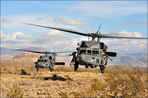 24"x36" Gallery Poster, Two HH-60G Pave Hawk helicopters