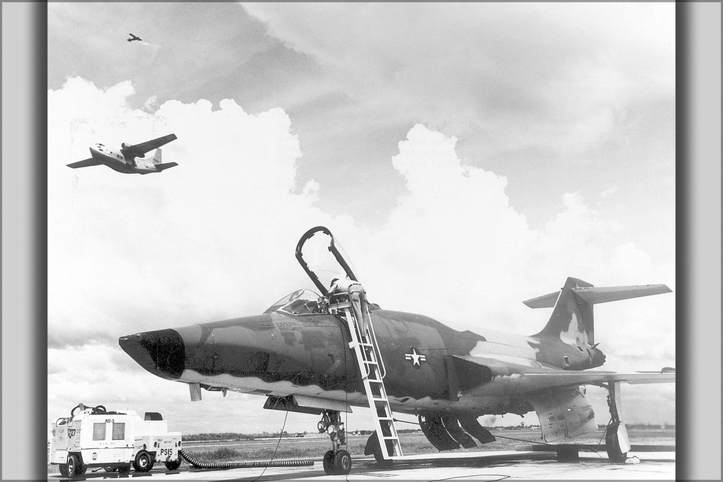 24"x36" Gallery Poster, U.S. Air Force technicians prepare RF-101 Voodoo f-101 1960's