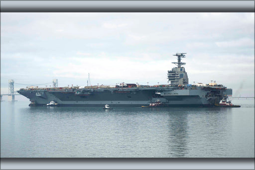 24"x36" Gallery Poster, U.S. Navy aircraft carrier USS Gerald R. Ford (CVN-78)
