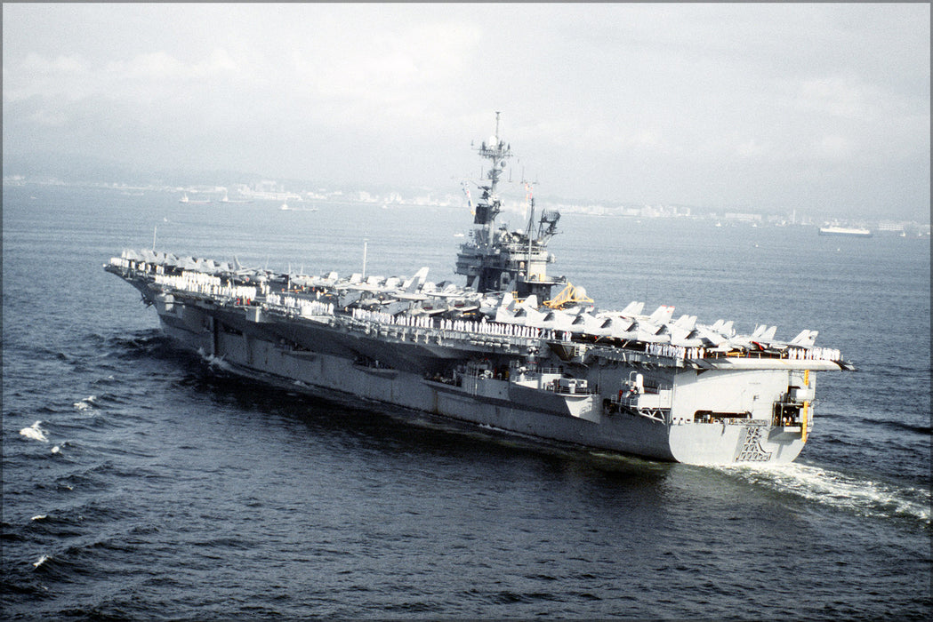 24"x36" Gallery Poster, USS Ranger (CV-61) port quarter view last visit to Japan 1992