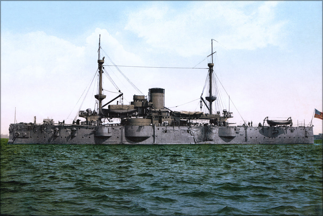 24"x36" Gallery Poster, USS Texas battleship in 1898 (commissioned 1892)