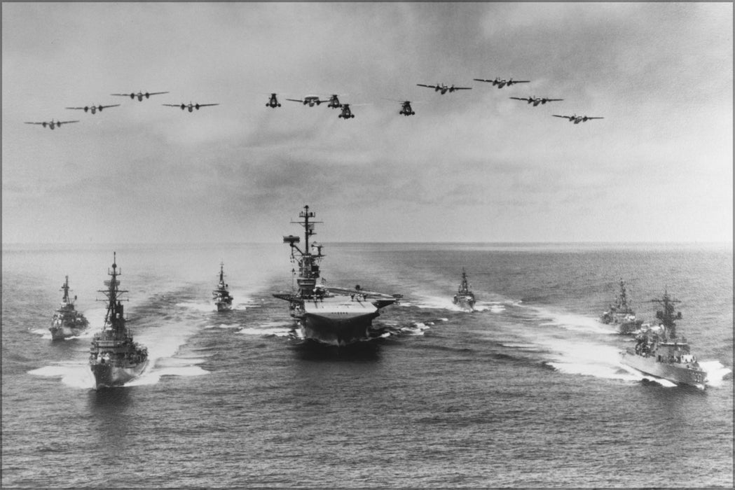 24"x36" Gallery Poster, USS Yorktown (CVS-10) in formation with escorts 1966