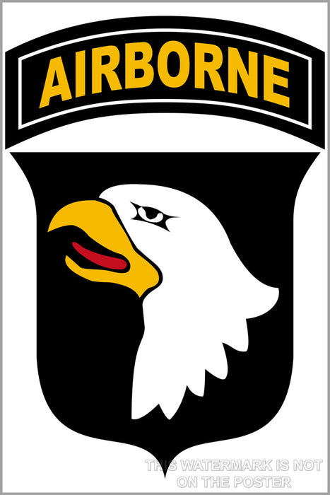 24"x36" Gallery Poster, US 101st Airborne Division insignia patch