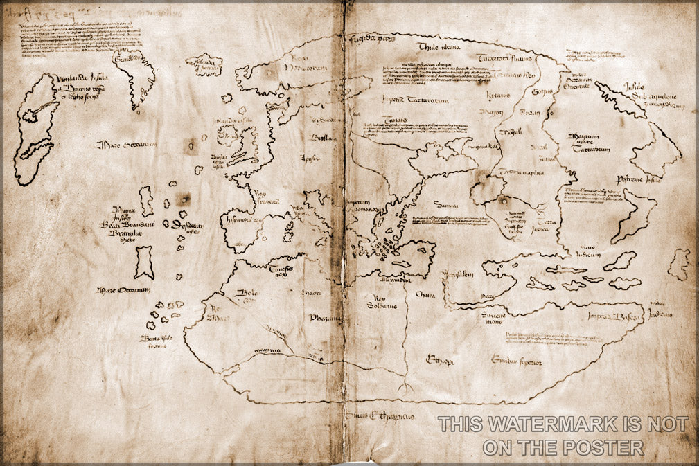 24"x36" Gallery Poster, Vinland map