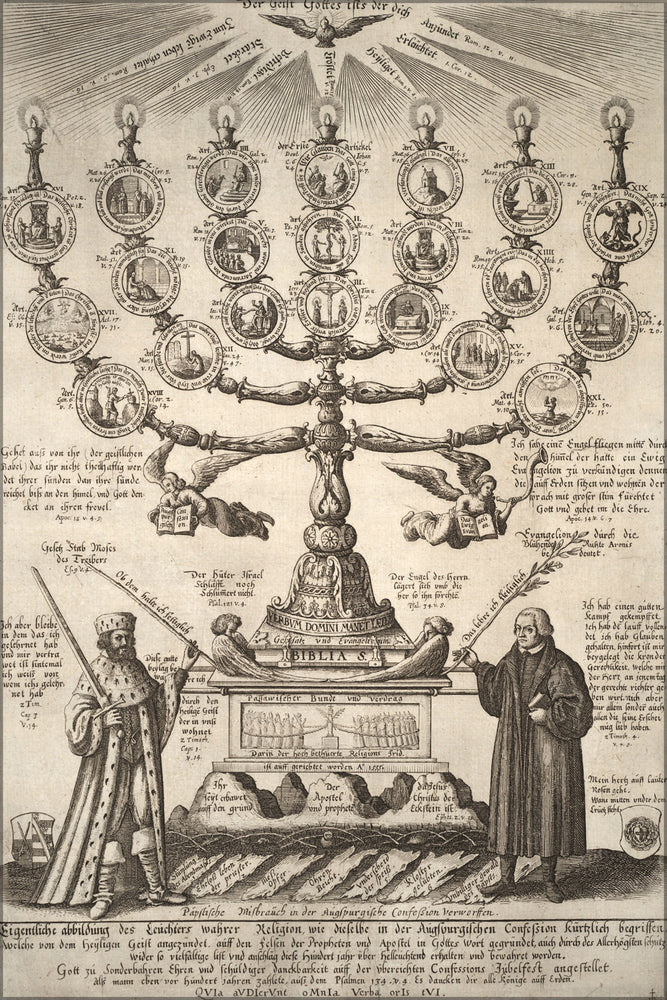 24"x36" Gallery Poster, Wenceslas Hollar - The Augsburg Confession (State 2) 1600s