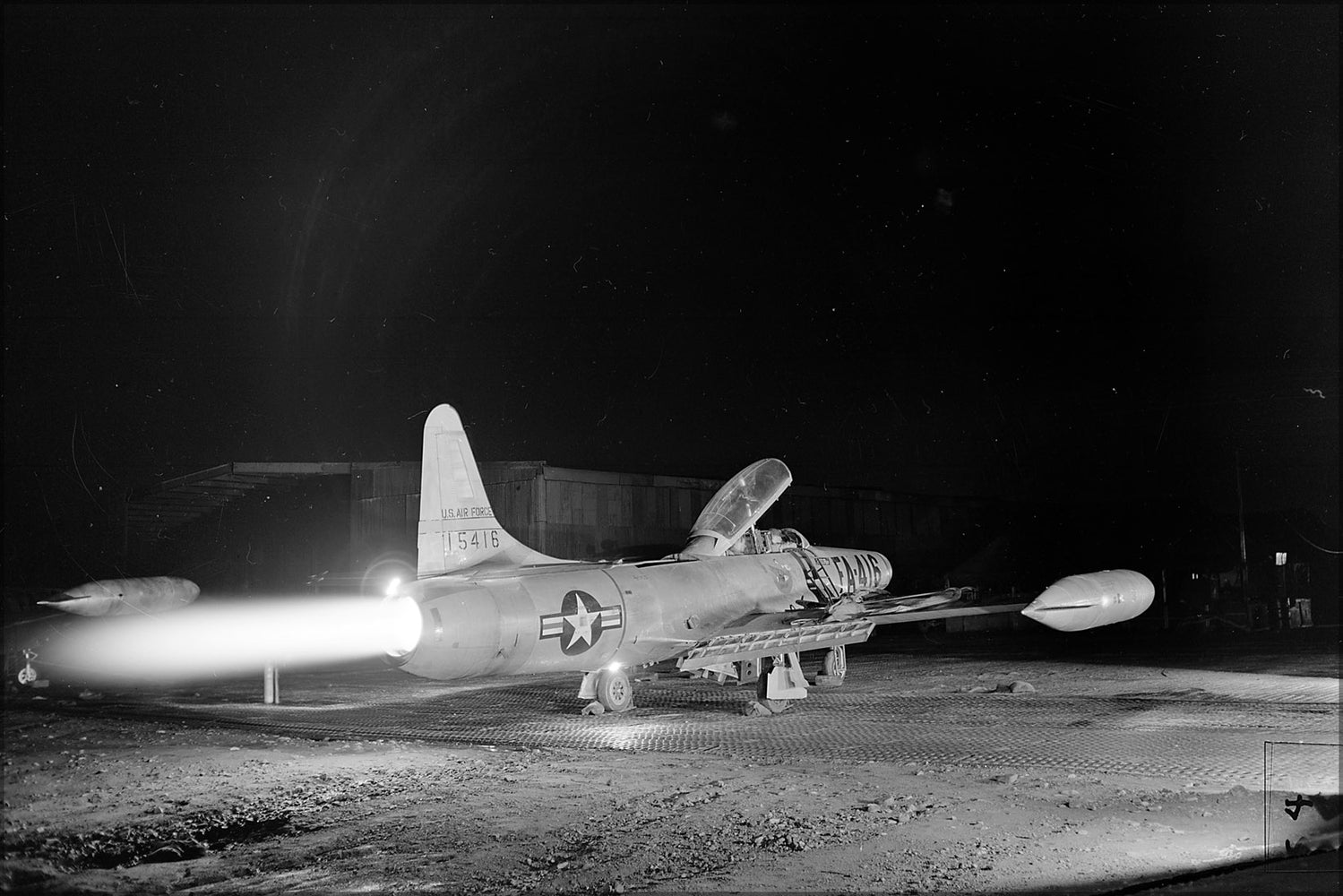 24"x36" Gallery Poster, afterburner test Air Force Lockheed F-94B Starfire korea 1953