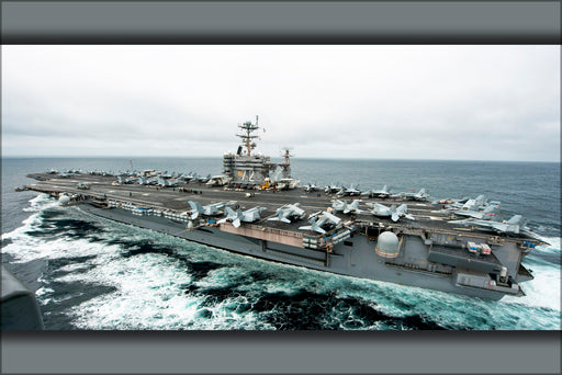 24"x36" Gallery Poster, aircraft carrier USS Abraham Lincoln (CVN 72) Pacific Ocean p4