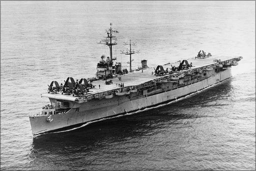 24"x36" Gallery Poster, aircraft carrier USS Bataan (CVL-29) underway in January 1952